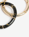 Pulseras Elásticas Sets Acrilico Set De Pulseras Metal Y Resina - Dorado