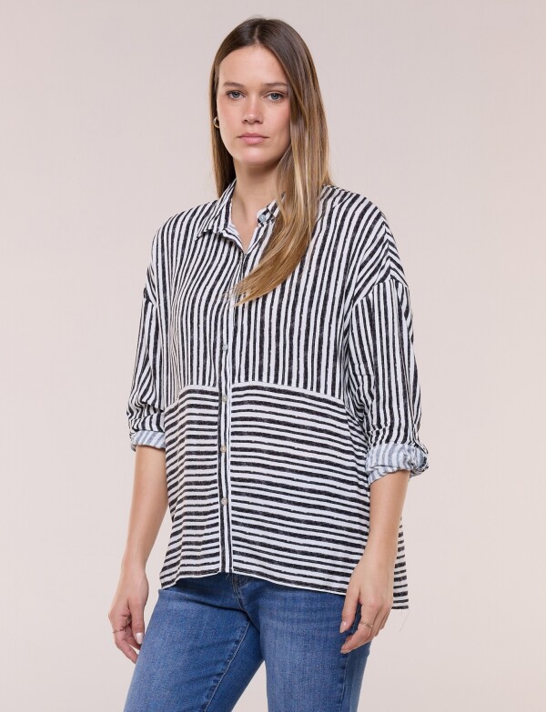 Camisa Lineas BLANCO/NEGRO