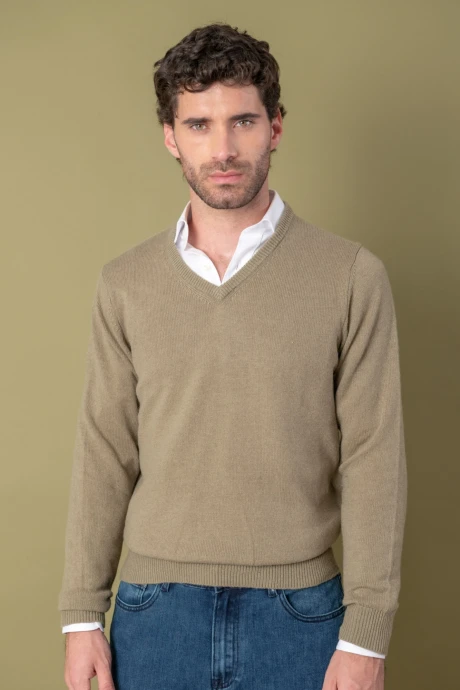Sweater V lambswool Moss