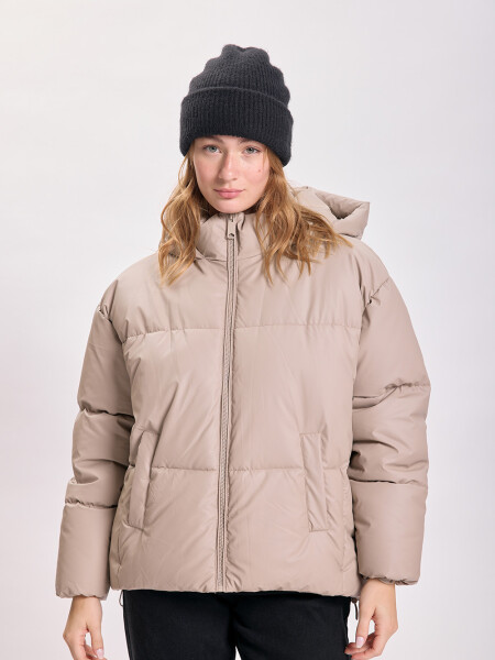 Campera de abrigo capitoneada Tostado