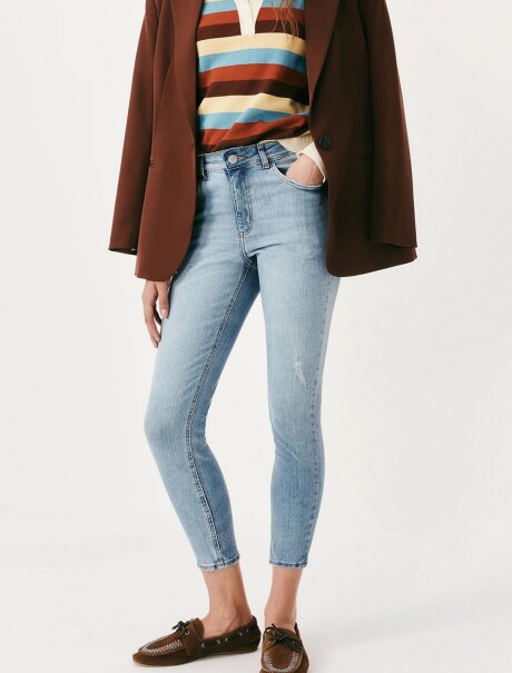 JEAN BÁSICO CINTURA MEDIA - SKINNY AZUL