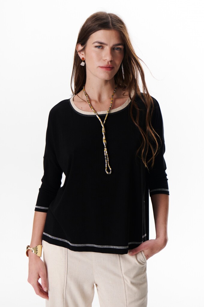 REMERA LIZA NEGRO