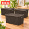 Set x3 Caja simil ratán 15 lts CHOCOLATE