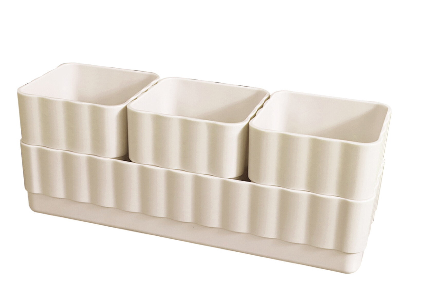 Organizador apilable 4pcs - beige 