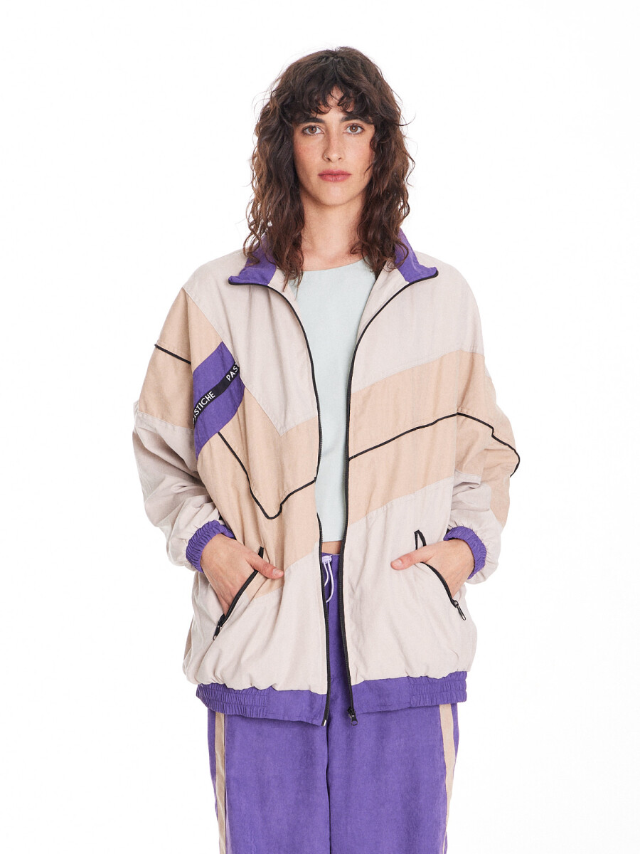 Campera Olímpica - Off White/Violeta 