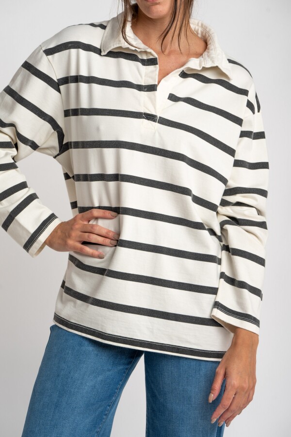 Sweater Cuello Polo Negro