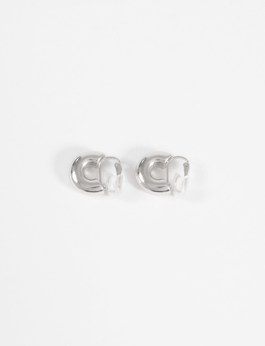 Aros clip bold - plateado 