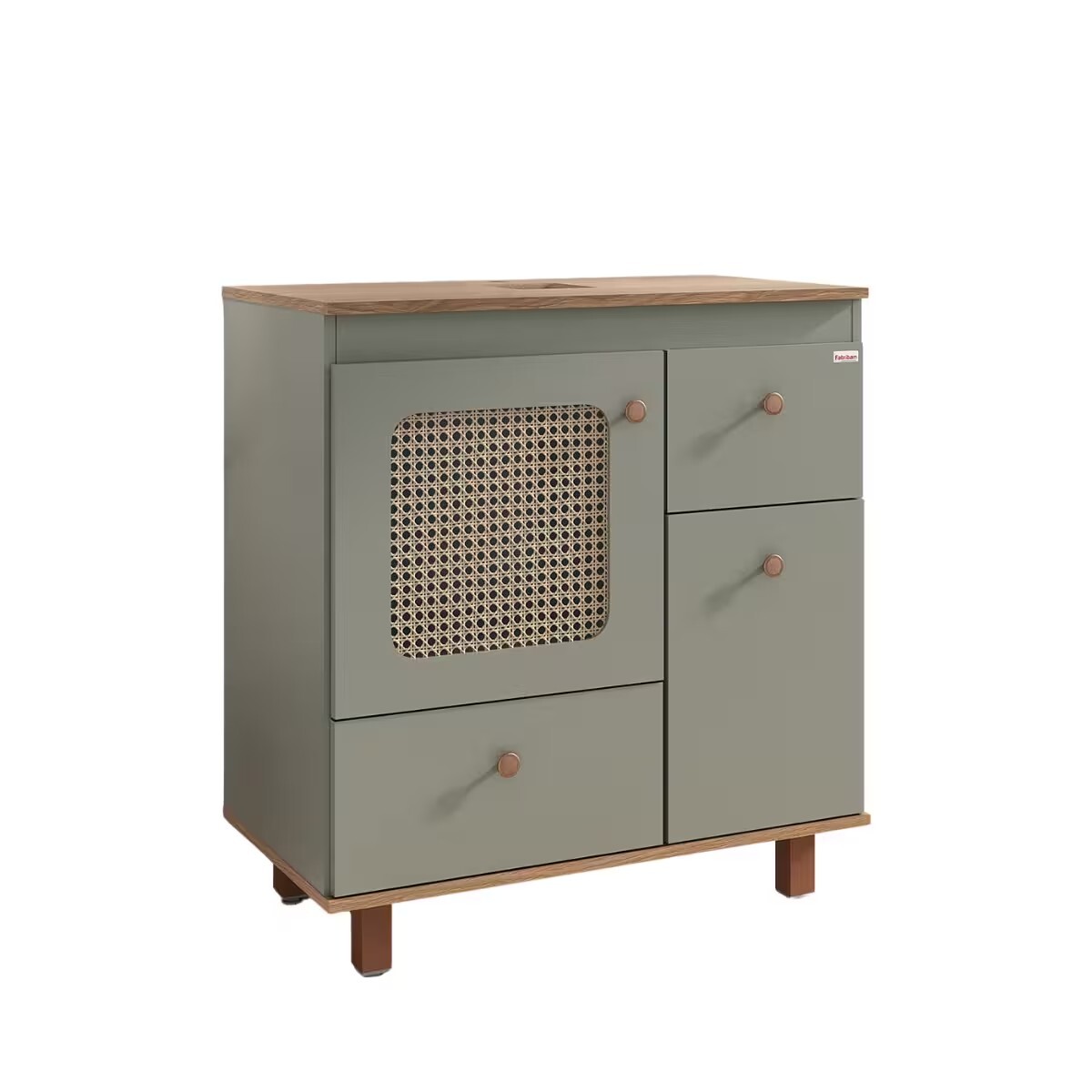 Mueble De Baño De Pie Julia Verde Con Catedral 78cm Sin Bacha 