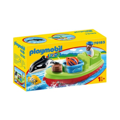 Set pescador Playmobil Juguete 1.2.3 con bote para niños de 18 a 36 meses Set pescador Playmobil Juguete 1.2.3 con bote para niños de 18 a 36 meses