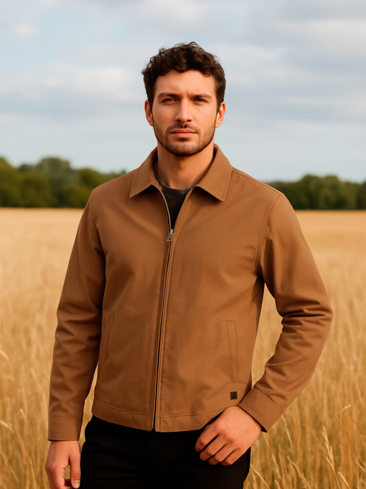 Campera de gabardina Beige