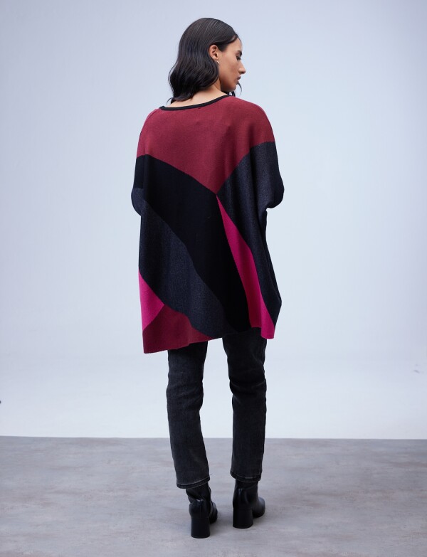 Buzo Poncho Oversize BORDEAUX/MULTI
