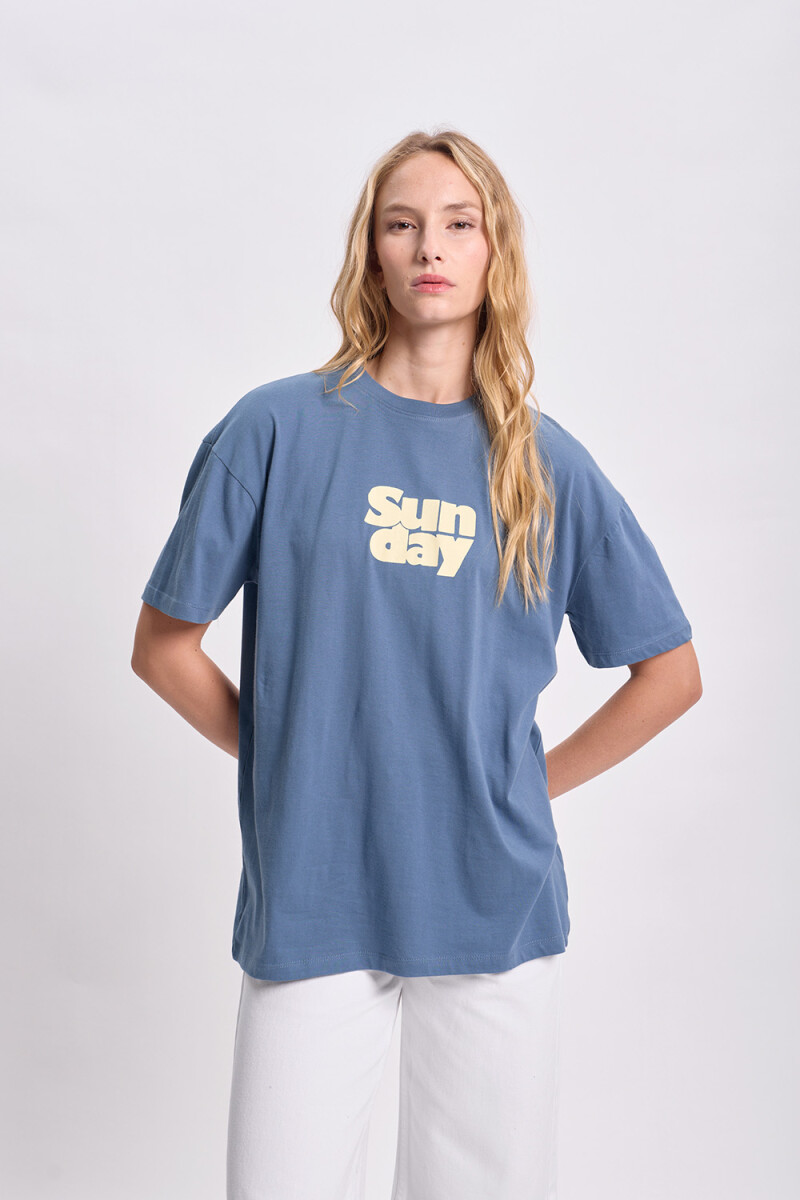 Remera oversize estampa Azul