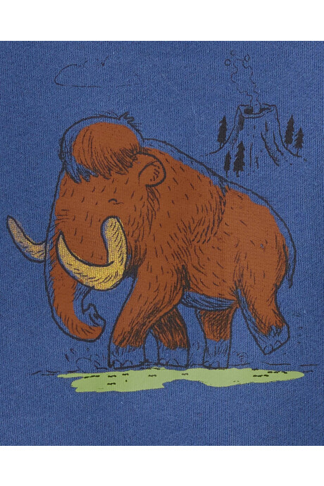 Set tres piezas de algodón, pantalón, buzo y body, estampa mamut Set tres piezas de algodón, pantalón, buzo y body, estampa mamut