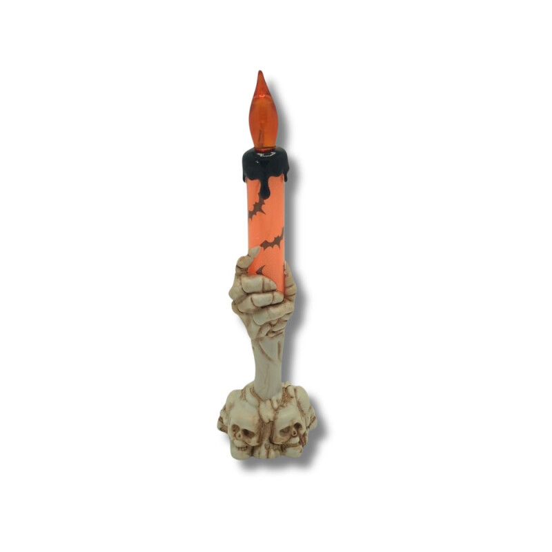 Velas con luz led - Decoración Halloween Naranja 22cm