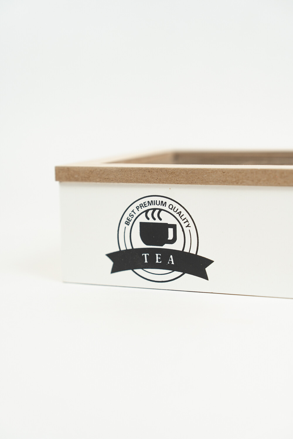 Caja Para Té Lyra, 4 Separaciones. Blanco