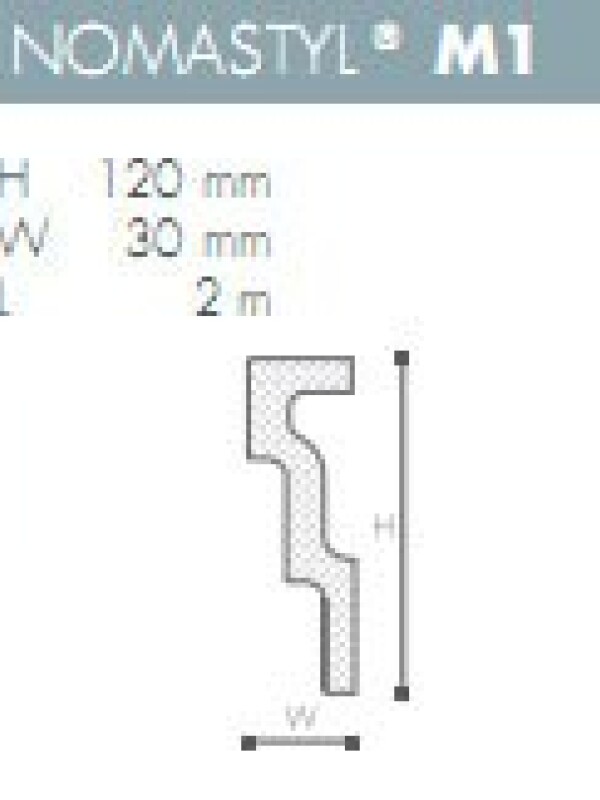 MOLDURA POLIESTIRENO NOMASTYL- M1 - 2 mts - N/A