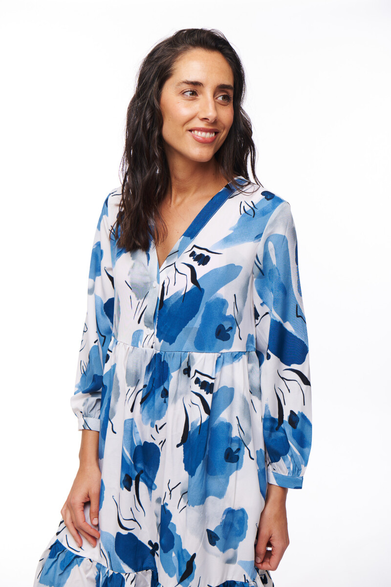 VESTIDO MELANIA ESTAMPADO CRUDO