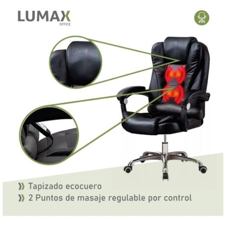 Silla Ejecutiva en cuero Lumax Modelo Miles con 2 Puntos de Masaje Negro