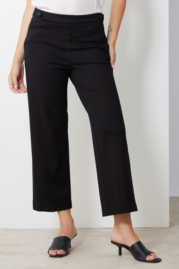 Pantalon Recto Botones NEGRO