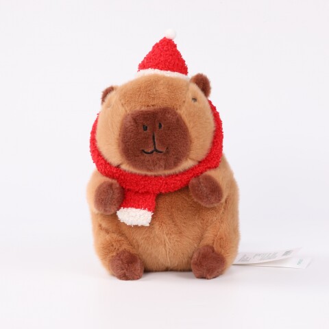 PELUCHE NAVIDEÑO DE 29 CM (CAPIBARA CON SOMBRERO ROJO Y BUFANDA) PELUCHE NAVIDEÑO DE 29 CM (CAPIBARA CON SOMBRERO ROJO Y BUFANDA)