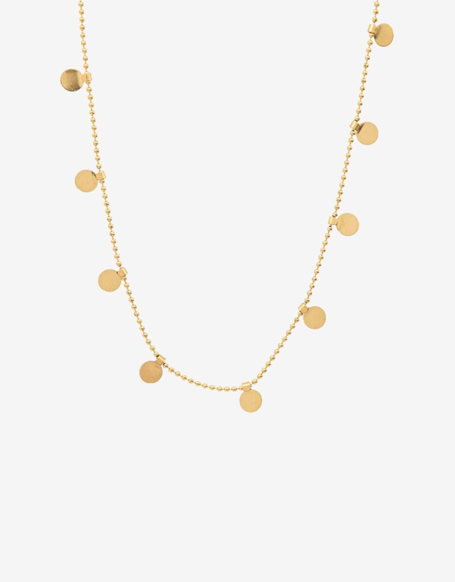 Collar Corto De Acero Con Dijes - Dorado 