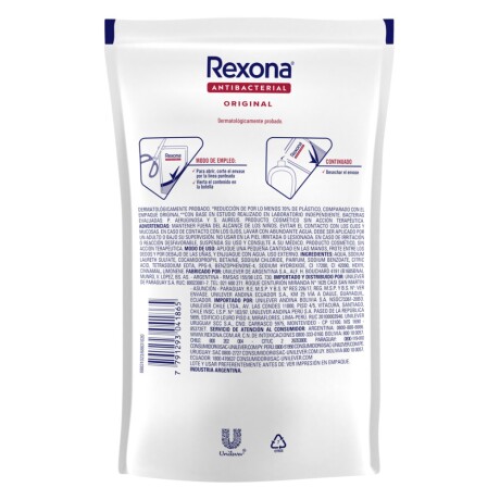 Pack Jabón Líquido Rexona Antibacterial Original Refill 220ml Pack Jabón Líquido Rexona Antibacterial Original Refill 220ml