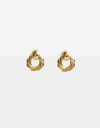 Aros Colgantes Cortos Metal Aros Cortos Acero - Dorado