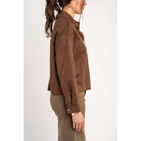 Camisa Gamuza Vegana Marron