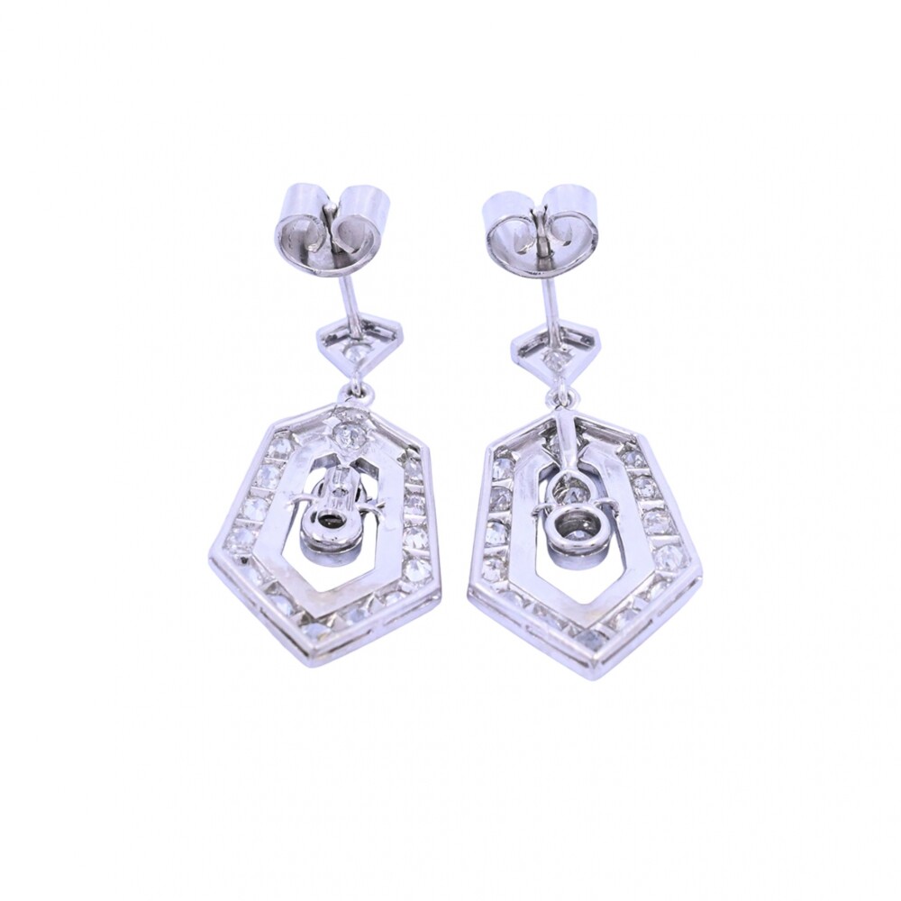 Caravanas oro 18 k blanco zafiros sintéticos y brillantes. Caravanas oro 18 k blanco zafiros sintéticos y brillantes.