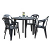 Juego De 4 Sillas Y Mesa Redonda Plastico Negro Juego De 4 Sillas Y Mesa Redonda Plastico Negro