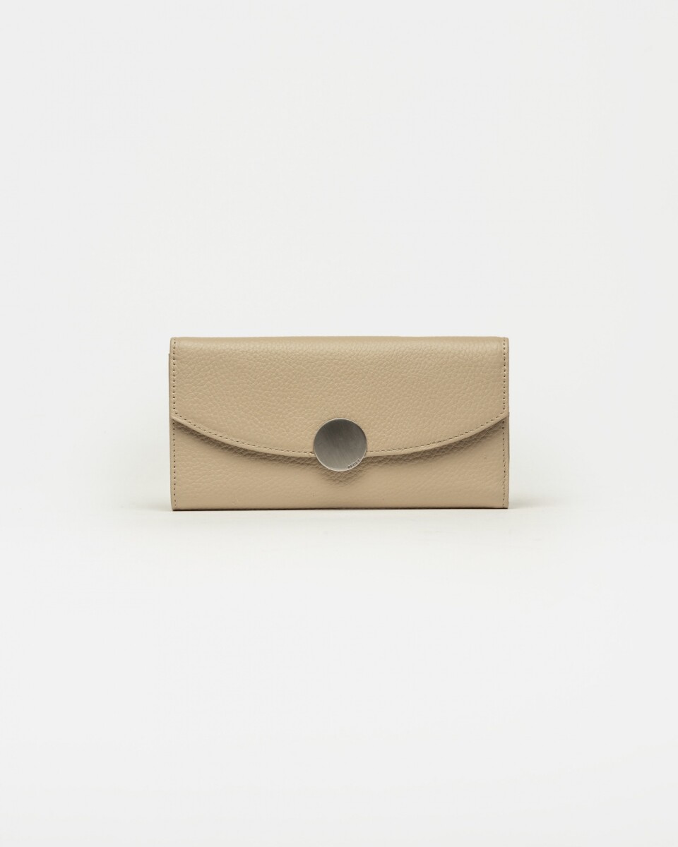 Billetera The Circle en cuero graneado - Taupe 