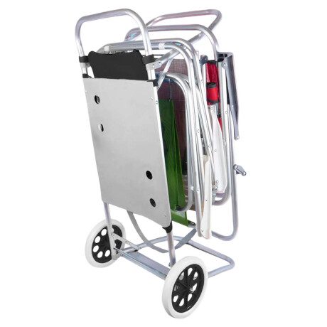 Carrito Mesa De Playa Portátil Aluminio Sillas + Accesorios Negro