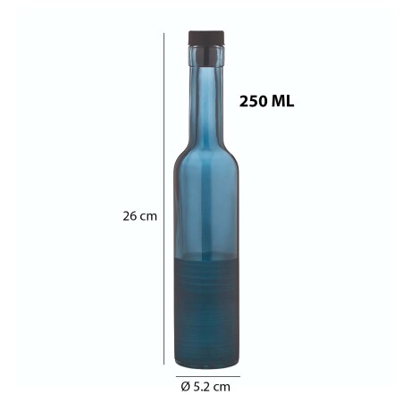 Aceitera Vinagrera Botella Vidrio 250ML c/ Tapa Azul Cobalto Azul