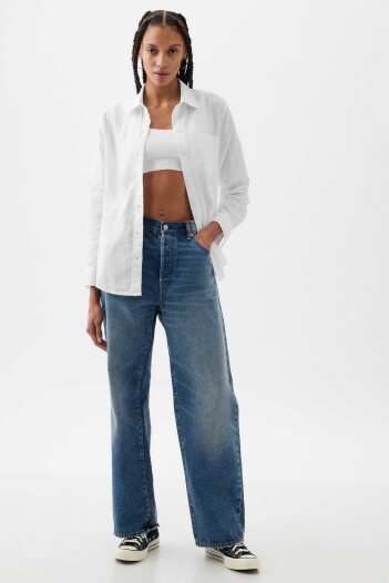 Camisa De Lino Brannan Mujer Optic White 2