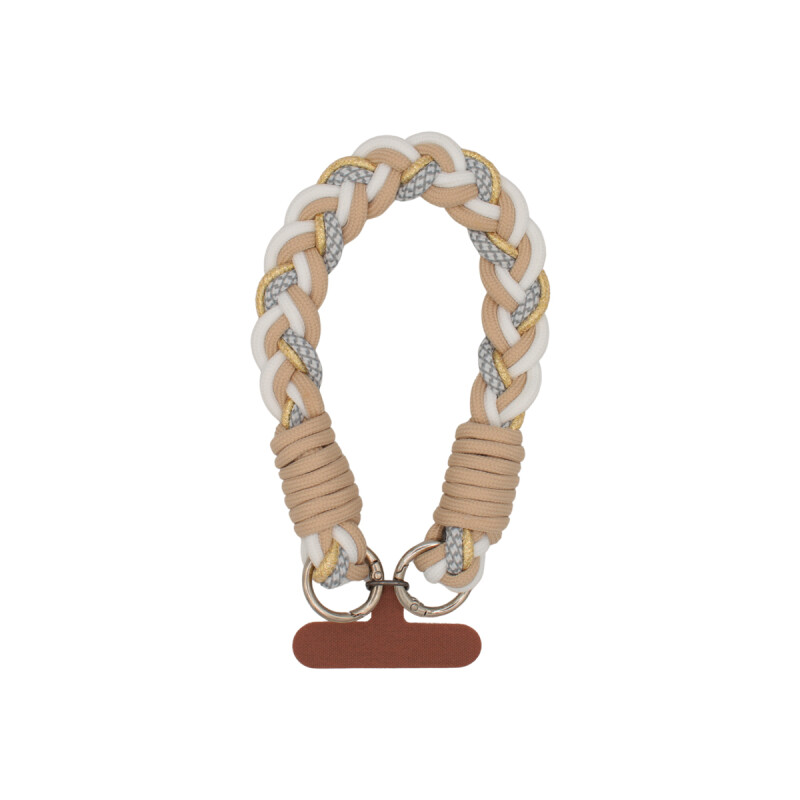 Correa corta para celular trenzada color beige Correa Corta Para Celular Trenzada Color Beige