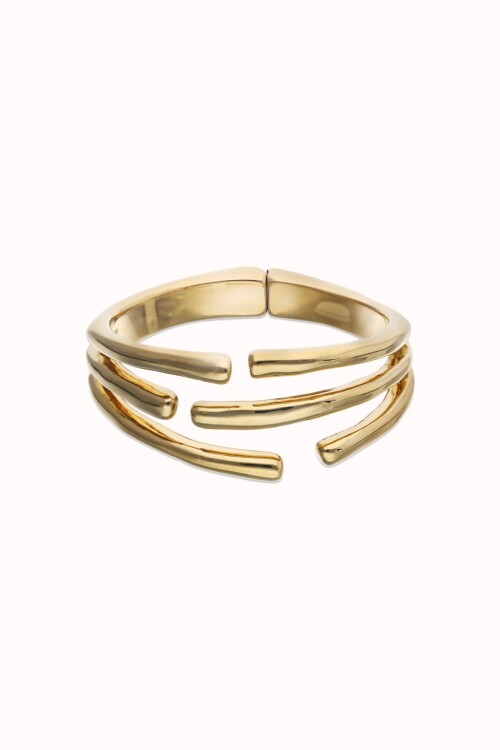 PULSERA DE ALEACIÓN DE METALES BAÑADA EN ORO 18K CON FORMA DE TUBOS Pulsera