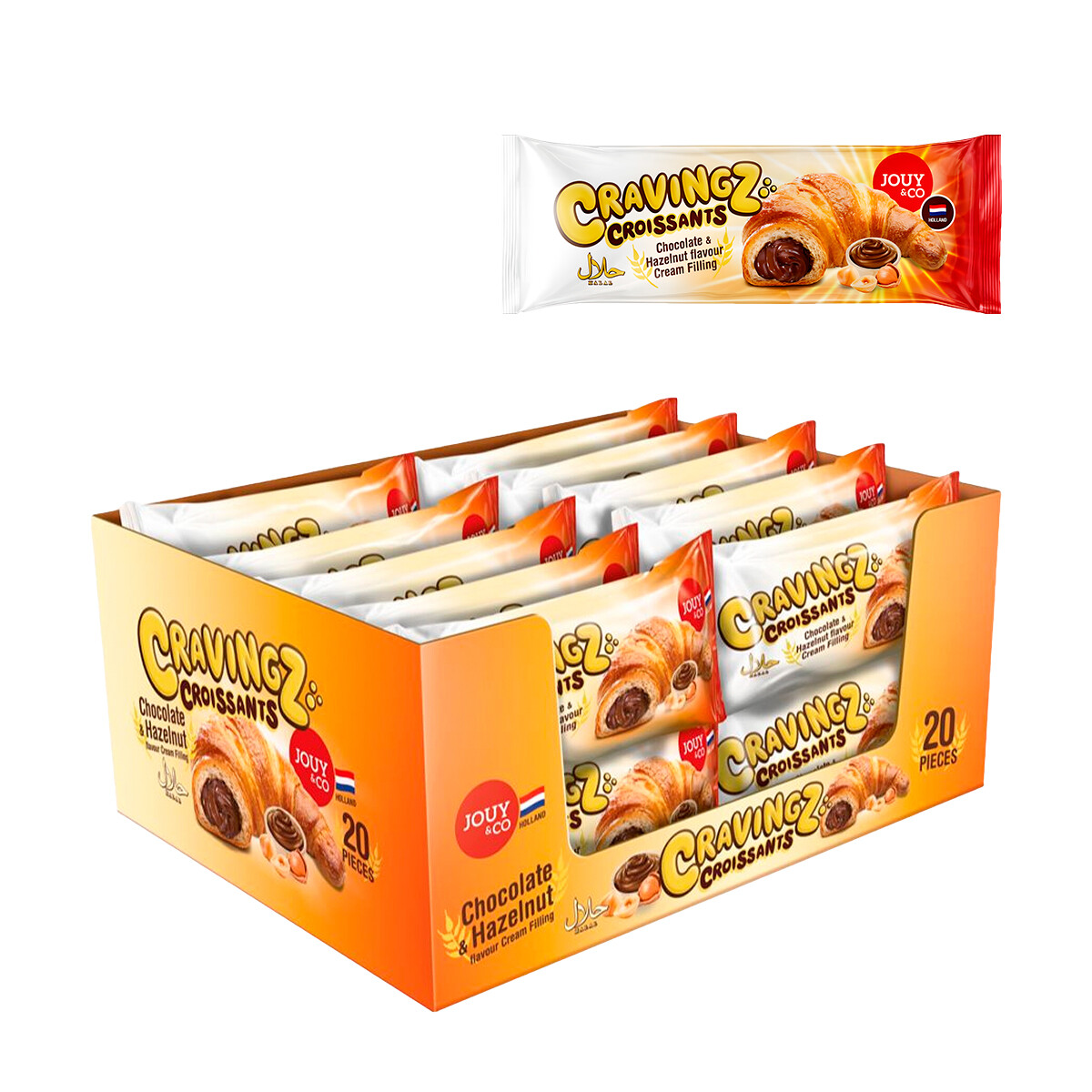 TORTA MEDIA LUNA CRAVINGZ CROISSANTS 40GRS 20 UNIDADES 