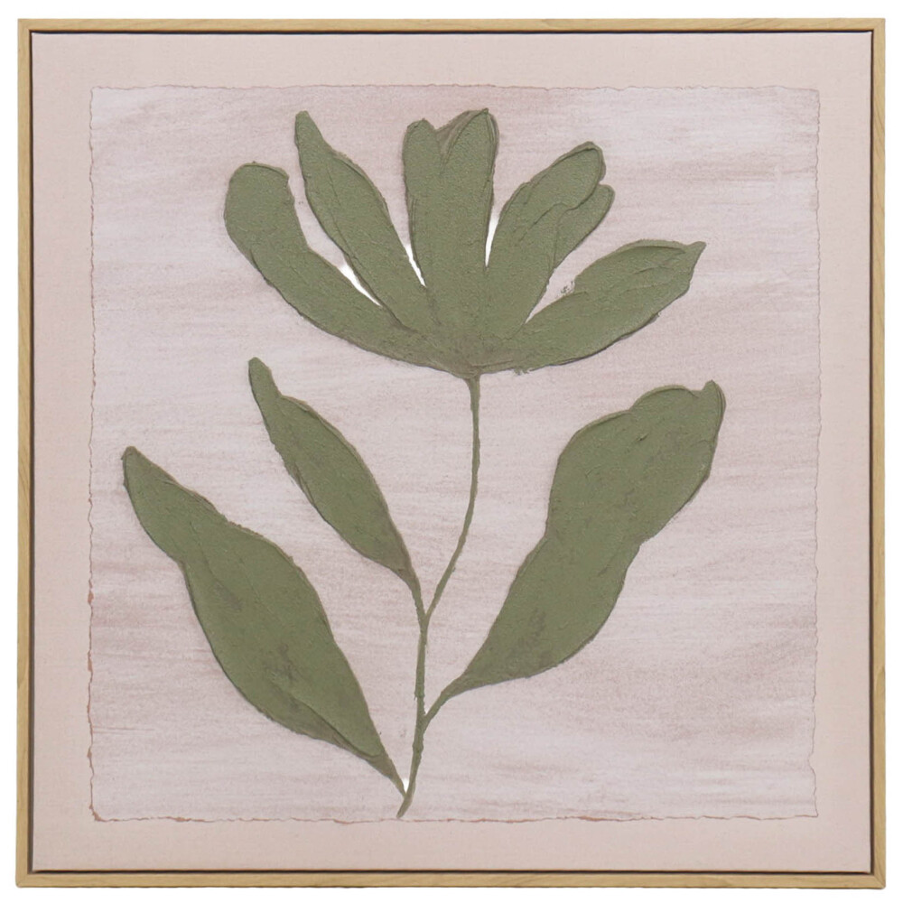 CUADRO LEAF I, 60X60, VERDE PAPEL H1GCA250909A