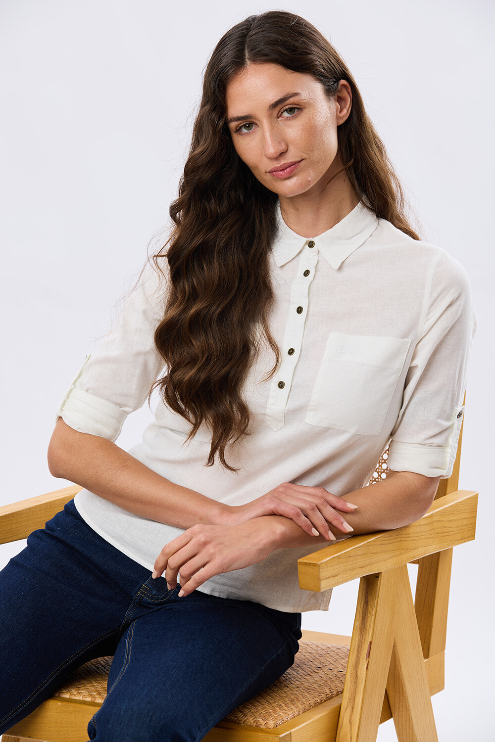 CAMISA DE LINO Blanco