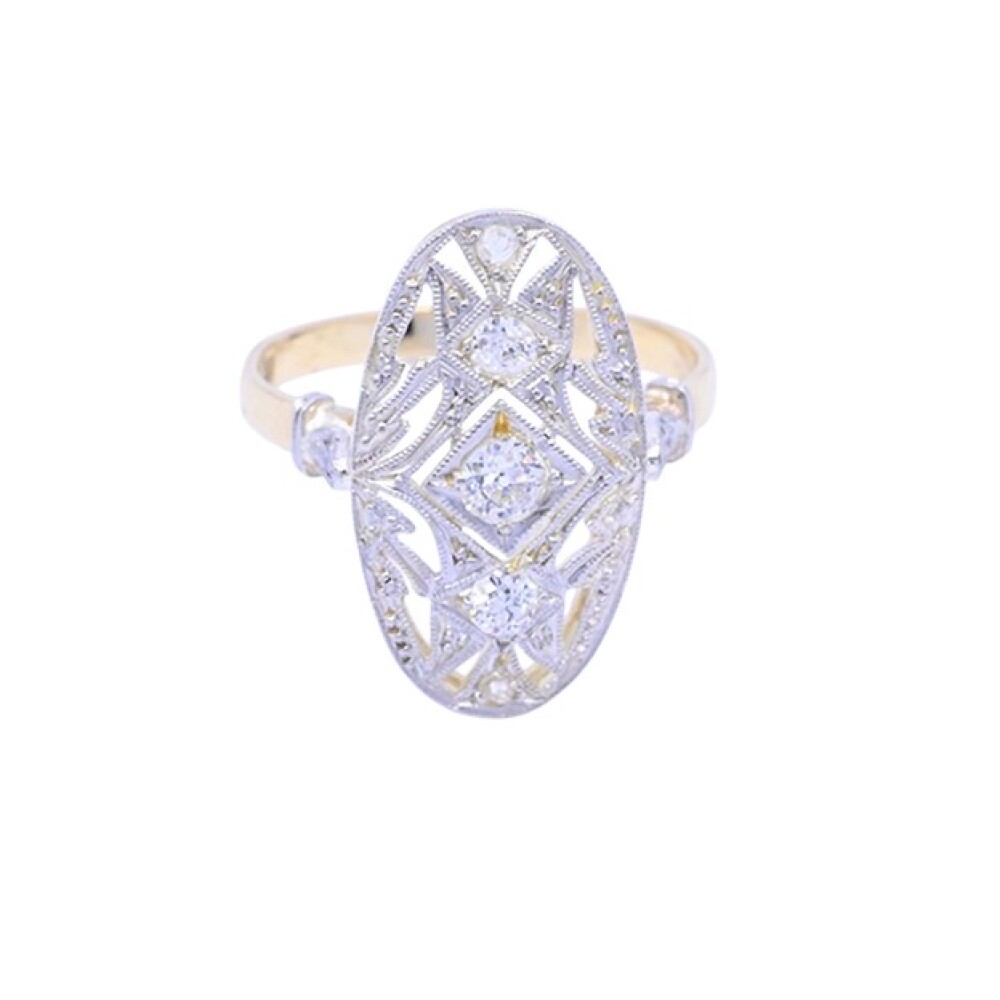 Anillo oro 18 k 2 tonos brillantes y diamantes. Anillo oro 18 k 2 tonos brillantes y diamantes.