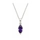 Cadena y colgante piedra talla Navette violeta Cadena y colgante piedra talla Navette violeta