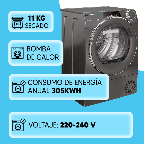Secarropas Candy 11kg Roe H11a2tcer / Bomba De Calor SECARROPAS CANDY 11KG H11A2TCER-ZA AP