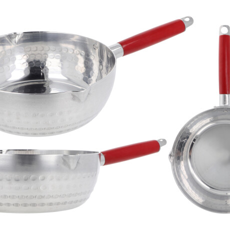 Olla de Aluminio con mango rojo mediana Olla de Aluminio con mango rojo mediana