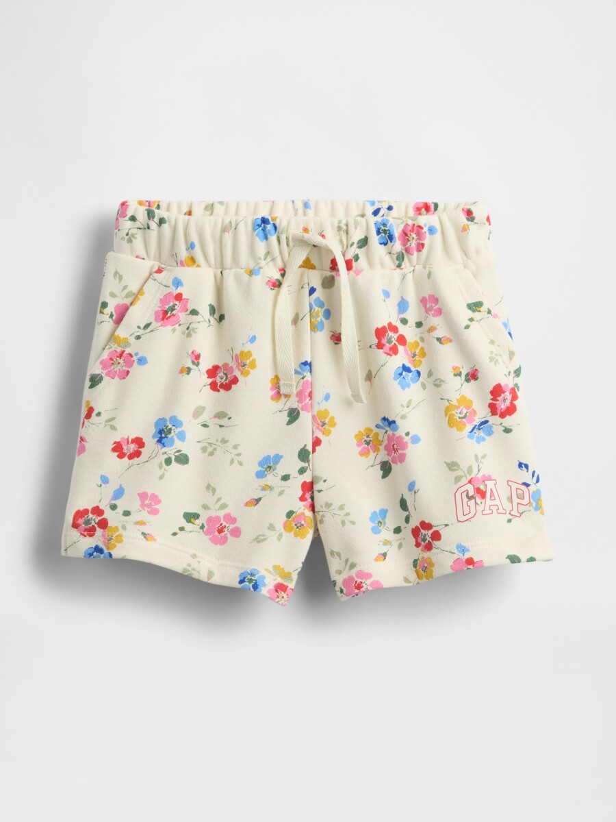 Short Sin Felpa Logo Gap Toddler Niña - New Off White 