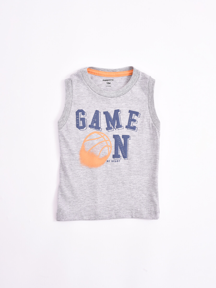 MUSCULOSA GAME ON - GRIS MELANGE M 