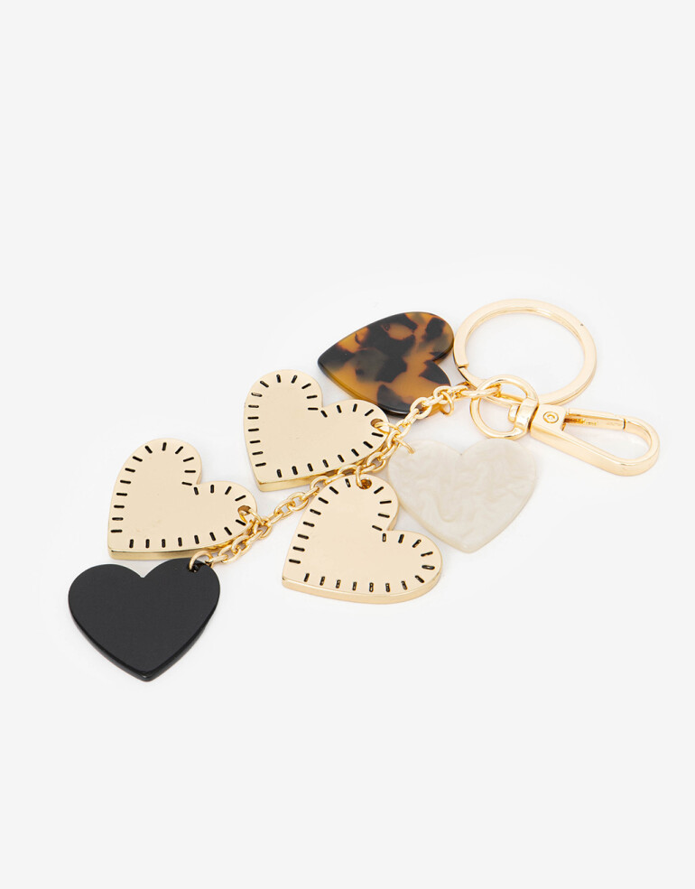 Llavero Lluvia chapas Llavero Y Bag Charm De Corazones - Combinacion Multicolor