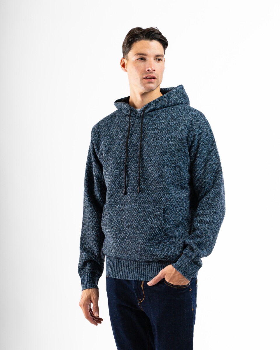 Campera de Punto C/Capucha Nara - Azul 