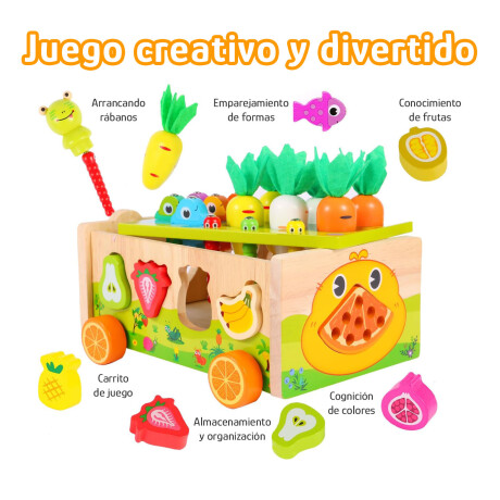 Juguete Educativo Huerta De Madera Con Imán Didáctico Bebés Multicolor