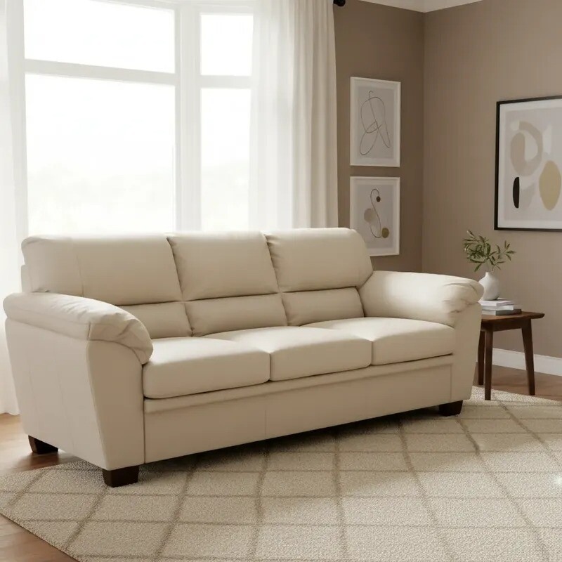 SOFA 3 CUERPOS MODELO ALIAS - 100 % EN CUERO - COLOR PERLA MATE SOFA 3 CUERPOS MODELO ALIAS - 100 % EN CUERO - COLOR PERLA MATE