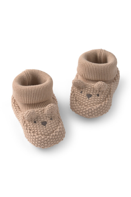 Escarpines de algodón a crochet, diseño oso Sin color